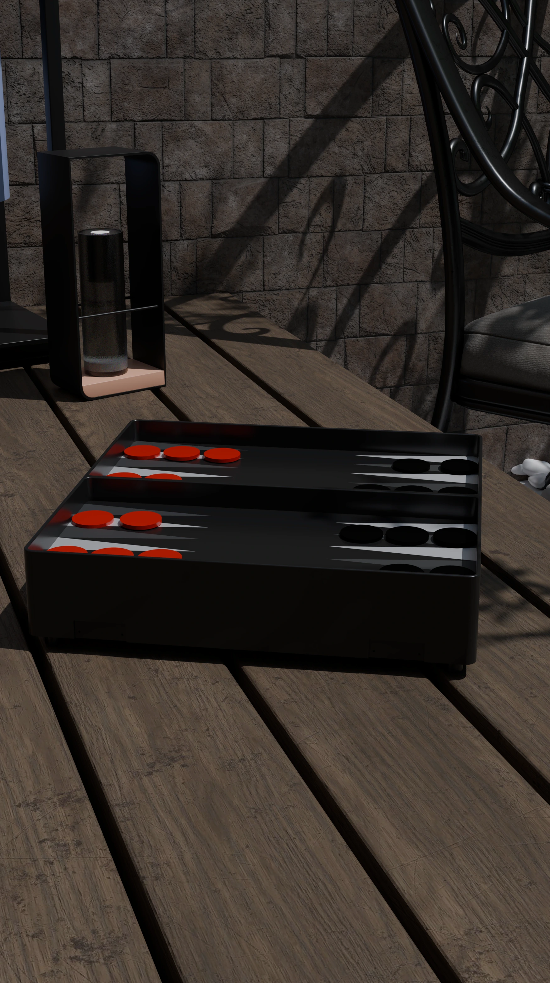 Backgammon game setup